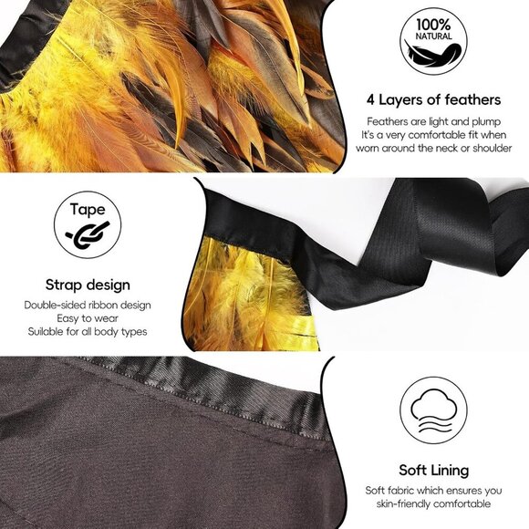 🆕Women Yellow Cape Shawl Witch Shoulder Wrap Cosplay Costumes Halloween - Picture 3 of 7